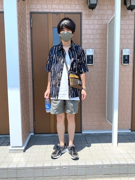 「ワークマン」｜「アイテム（アクセサリー）」を使った、めそさん（メンズ・168cm）の夏コーディネート