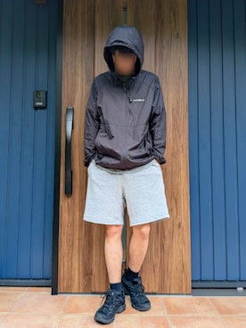 「アイテム（ナイロンジャケット）」を使った、めそさん（メンズ・168cm）の夏コーディネート