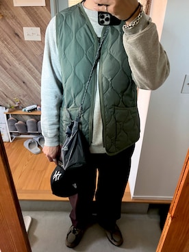 「マイベストコーデ2022」｜「アイテム（ダウンベスト）」を使った、TOMOYAさん（メンズ・183cm）の冬コーディネート