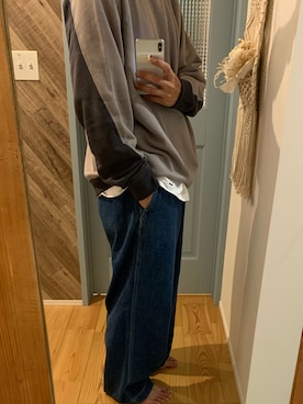「Graphpaper（グラフペーパー）のアイテム（スウェット）」を使った、TOMOYAさん（メンズ・183cm）の秋コーディネート