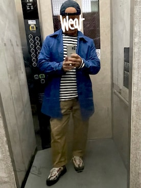 「NIKE（ナイキ）のアイテム（キャップ）」を使った、エレベーター兄貴さん（メンズ・165cm）の春コーディネート