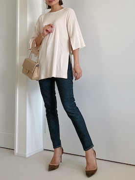 「Vicente（ヴィセンテ）のアイテム（Tシャツ/カットソー）」を使った、Vicente👖さん（レディース・160cm）の秋コーディネート