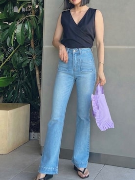 「Vicente（ヴィセンテ）のアイテム（Tシャツ/カットソー）」を使った、Vicente👖さん（レディース・160cm）の夏コーディネート