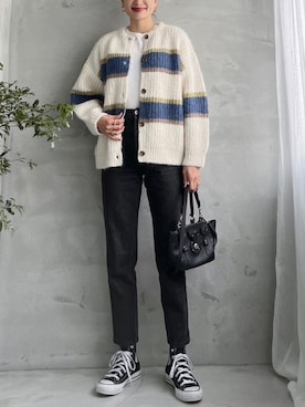 「Vicente（ヴィセンテ）のアイテム（カーディガン/ボレロ）」を使った、Vicente👖さん（レディース・160cm）の冬コーディネート