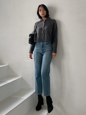 「Vicente（ヴィセンテ）のアイテム（ニット/セーター）」を使った、Vicente👖さん（レディース・160cm）の冬コーディネート