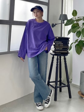 「Vicente（ヴィセンテ）のアイテム（Tシャツ/カットソー）」を使った、Vicente👖さん（レディース・160cm）の冬コーディネート