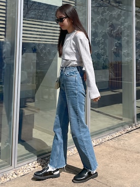 「Vicente（ヴィセンテ）のアイテム（Tシャツ/カットソー）」を使った、Vicente👖さん（レディース・160cm）の秋コーディネート