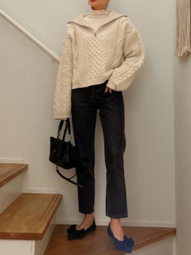 「Vicente（ヴィセンテ）のアイテム（Tシャツ/カットソー）」を使った、Vicente👖さん（レディース・160cm）の秋コーディネート