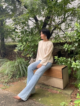 「Vicente（ヴィセンテ）のアイテム（Tシャツ/カットソー）」を使った、Vicente👖さん（レディース・166cm）の夏コーディネート