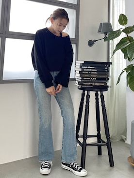 「Vicente（ヴィセンテ）のアイテム（Tシャツ/カットソー）」を使った、Vicente👖さん（レディース・160cm）の冬コーディネート