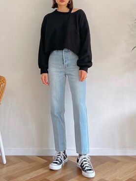 「Vicente（ヴィセンテ）のアイテム（Tシャツ/カットソー）」を使った、Vicente👖さん（レディース・160cm）の秋コーディネート