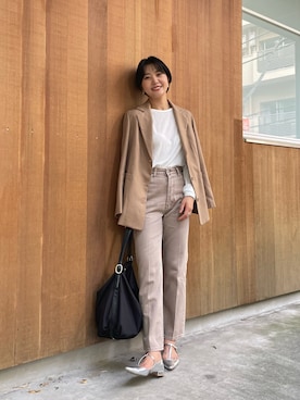 「Vicente（ヴィセンテ）のアイテム（Tシャツ/カットソー）」を使った、Vicente👖さん（レディース・166cm）の秋コーディネート