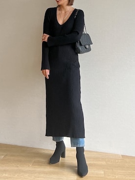 「Vicente（ヴィセンテ）のアイテム（ワンピース）」を使った、Vicente👖さん（レディース・160cm）の冬コーディネート