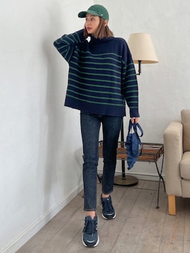 「Vicente（ヴィセンテ）のアイテム（ニット/セーター）」を使った、Vicente👖さん（レディース・160cm）の冬コーディネート