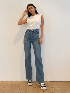 「Vicente（ヴィセンテ）のアイテム（タンクトップ）」を使った、Vicente👖さん（レディース・165cm）の夏コーディネート