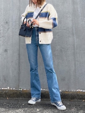 「Vicente（ヴィセンテ）のアイテム（カーディガン/ボレロ）」を使った、Vicente👖さん（レディース・160cm）の秋コーディネート