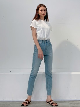 「白Tシャツ×デニム」｜Vicente👖さん（レディース・160cm）の夏コーディネート