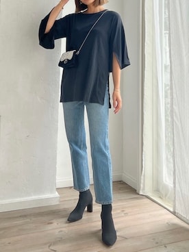 「Vicente（ヴィセンテ）のアイテム（Tシャツ/カットソー）」を使った、Vicente👖さん（レディース・160cm）の秋コーディネート