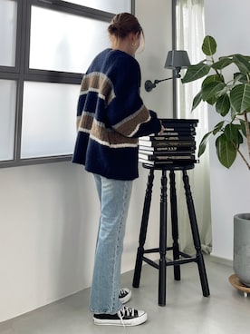 「Vicente（ヴィセンテ）のアイテム（カーディガン/ボレロ）」を使った、Vicente👖さん（レディース・160cm）の秋コーディネート
