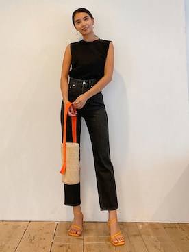 「Vicente（ヴィセンテ）のアイテム（タンクトップ）」を使った、Vicente👖さん（レディース・165cm）の夏コーディネート