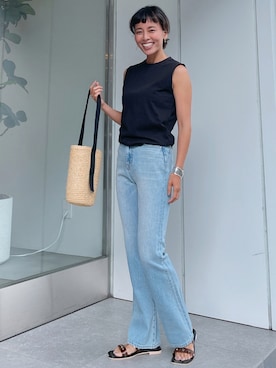 「Vicente（ヴィセンテ）のアイテム（タンクトップ）」を使った、Vicente👖さん（レディース・162cm）の夏コーディネート