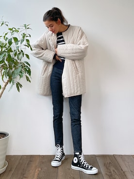 「Vicente（ヴィセンテ）のアイテム（その他アウター）」を使った、Vicente👖さん（レディース・166cm）の冬コーディネート