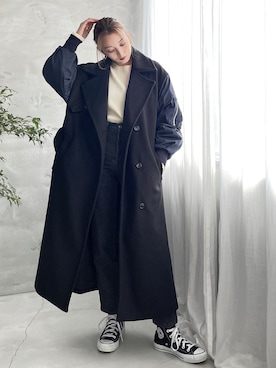 「コート」｜「アイテム（MA-1）」を使った、Vicente👖さん（レディース・160cm）の冬コーディネート