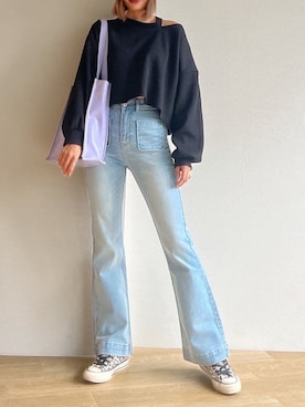 「Vicente（ヴィセンテ）のアイテム（Tシャツ/カットソー）」を使った、Vicente👖さん（レディース・160cm）の冬コーディネート