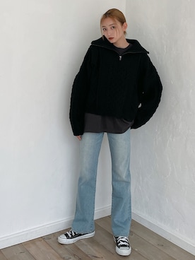 「Vicente（ヴィセンテ）のアイテム（ニット/セーター）」を使った、Vicente👖さん（レディース・160cm）の秋コーディネート