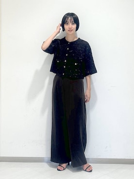 「アイテム（スラックス）」を使った、sakiさん（レディース・162cm・30代）の夏コーディネート