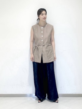 「A part by（アパートバイ）のアイテム（ベスト）」を使った、sakiさん（レディース・162cm）の夏コーディネート