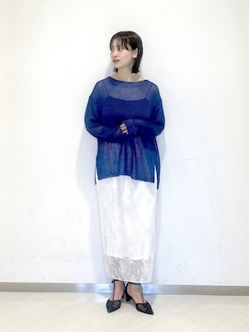 「A part by（アパートバイ）のメッシュヒールパンプス（パンプス、ブラック系）」を使った、sakiさん（レディース・162cm）の春コーディネート