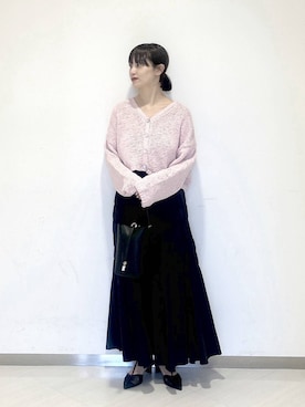 「A part by（アパートバイ）のメッシュヒールパンプス（パンプス、ブラック系）」を使った、sakiさん（レディース・162cm）の春コーディネート