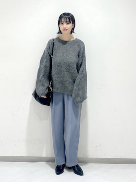 「アイテム（スラックス）」を使った、sakiさん（レディース・162cm・30代）の冬コーディネート