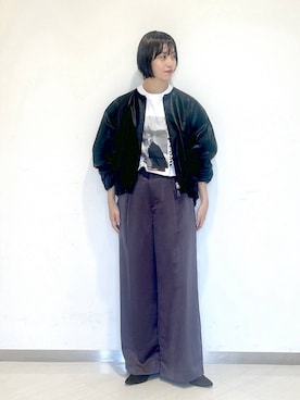 「アイテム（ブルゾン）」を使った、sakiさん（レディース・162cm・30代）の秋コーディネート