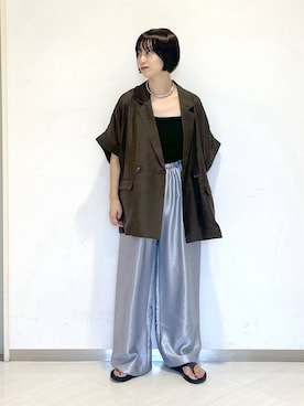 「アイテム（テーラードジャケット）」を使った、sakiさん（レディース・162cm・30代）の夏コーディネート