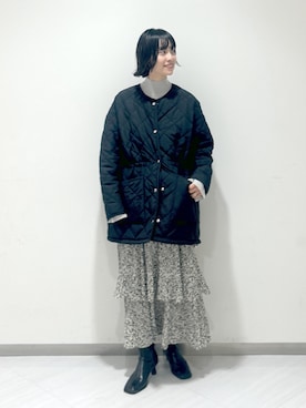 「A part by（アパートバイ）のアイテム（ダウンジャケット/コート）」を使った、sakiさん（レディース・162cm）の秋コーディネート