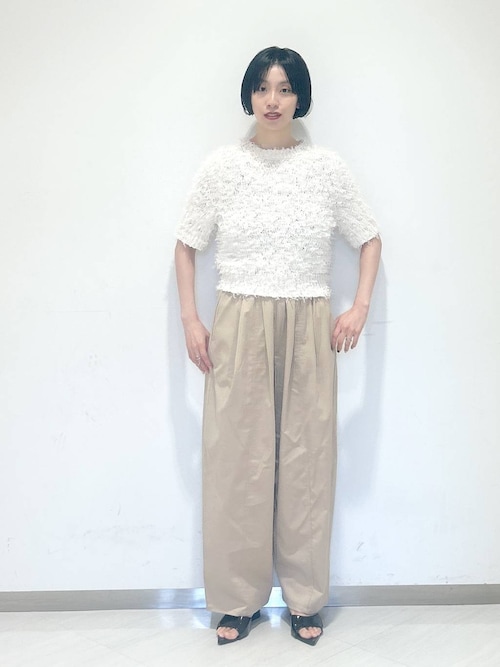 新品、タグ付！宮崎桃代さん×SLOANE 五分袖ニットプルオーバー