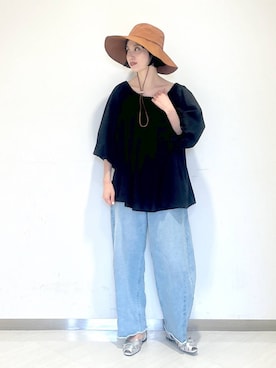 「アイテム（帽子）」を使った、sakiさん（レディース・162cm・30代）の春コーディネート