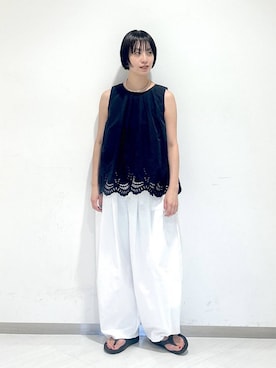 「アイテム（ネックレス）」を使った、sakiさん（レディース・162cm・30代）の夏コーディネート