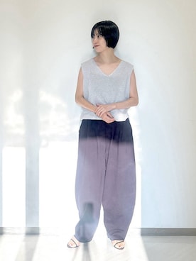 「アイテム（ニット/セーター）」を使った、sakiさん（レディース・162cm・30代）の夏コーディネート