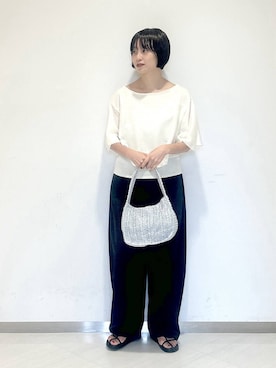「アイテム（ニット/セーター）」を使った、sakiさん（レディース・162cm・30代）の夏コーディネート
