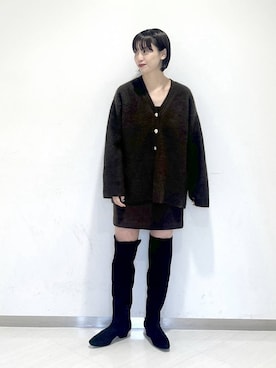 「アイテム（カーディガン/ボレロ）」を使った、sakiさん（レディース・162cm・30代）の秋コーディネート