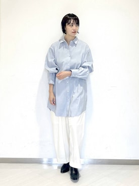「アイテム（シャツワンピース）」を使った、sakiさん（レディース・162cm）の秋コーディネート
