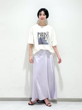 「アイテム（Tシャツ/カットソー）」を使った、sakiさん（レディース・162cm・30代）の春コーディネート