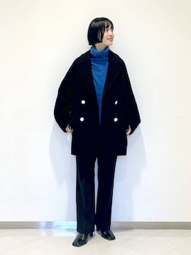 「A part by（アパートバイ）のアイテム（チェスターコート）」を使った、sakiさん（レディース・162cm）の冬コーディネート