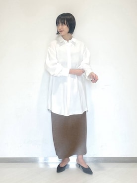 「アイテム（シャツワンピース）」を使った、sakiさん（レディース・162cm）の秋コーディネート