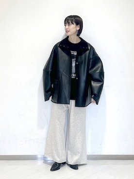 「SNAP_apart by lowrys」｜「アイテム（ブルゾン）」を使った、sakiさん（レディース・162cm）の冬コーディネート