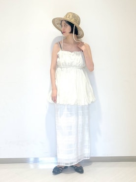 「アイテム（帽子）」を使った、sakiさん（レディース・162cm・30代）の夏コーディネート