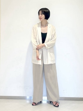 「A part by（アパートバイ）のネックカフ（ネックレス）」を使った、sakiさん（レディース・162cm）の夏コーディネート